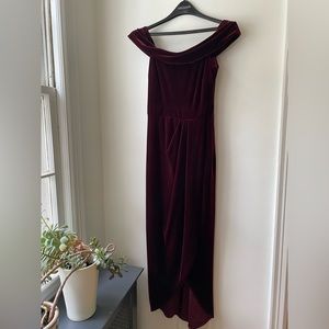 BHLDN Edison Velvet Dress, Dark Berry color, size 2